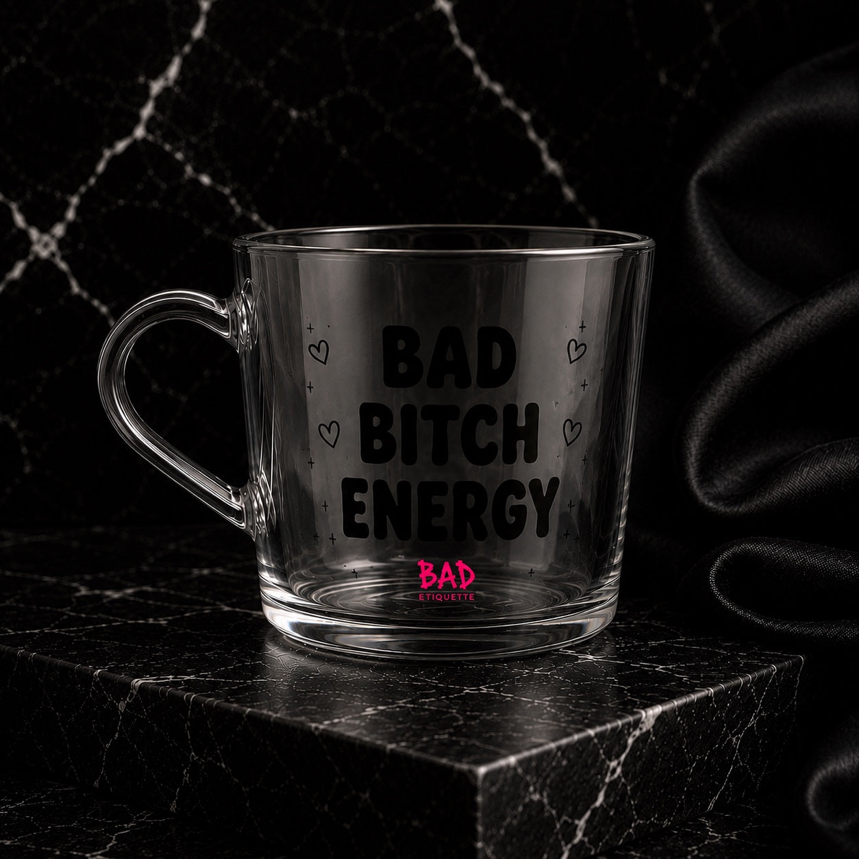 Bad Bitch Energy Glass Coffee Mug