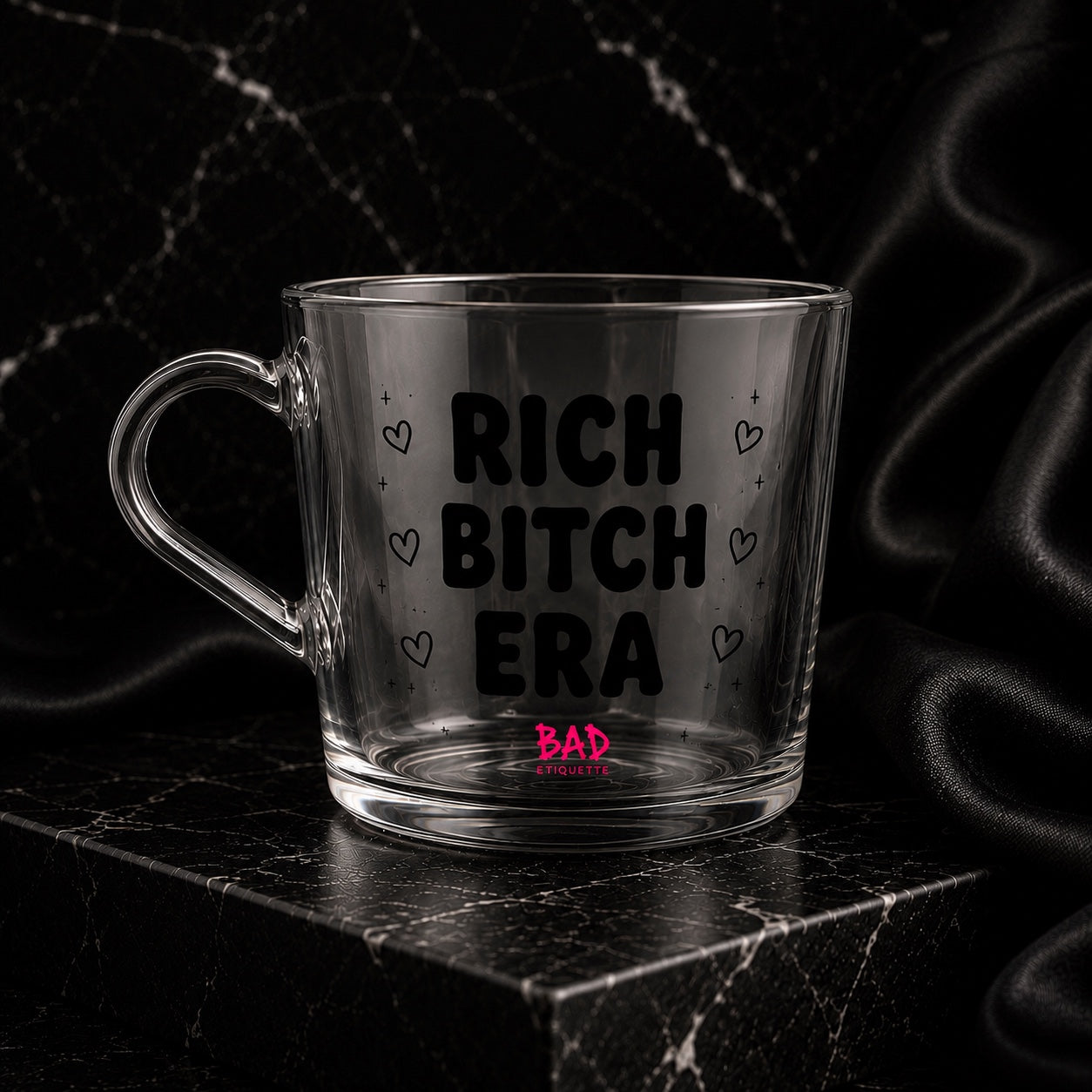 Rich Bitch Era Glass Coffee Mug